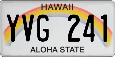 HI license plate YVG241