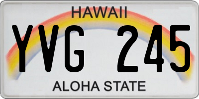 HI license plate YVG245