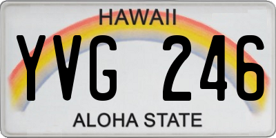 HI license plate YVG246
