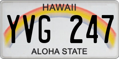 HI license plate YVG247