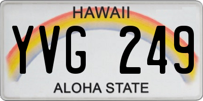 HI license plate YVG249
