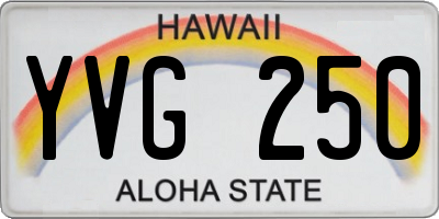 HI license plate YVG250