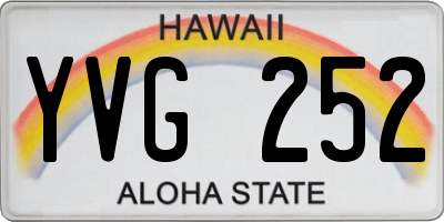 HI license plate YVG252