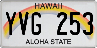 HI license plate YVG253