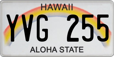 HI license plate YVG255