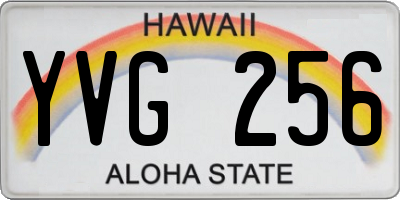 HI license plate YVG256