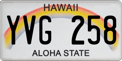 HI license plate YVG258