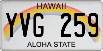 HI license plate YVG259