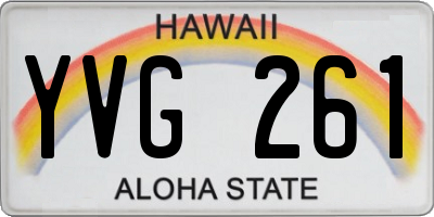 HI license plate YVG261
