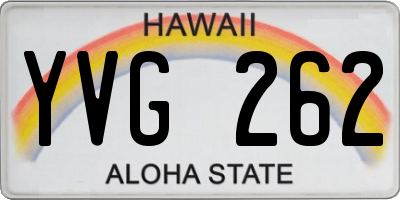 HI license plate YVG262