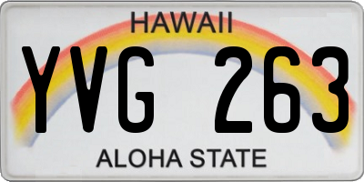 HI license plate YVG263