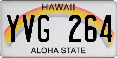 HI license plate YVG264