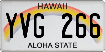 HI license plate YVG266
