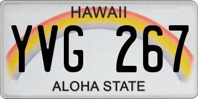 HI license plate YVG267