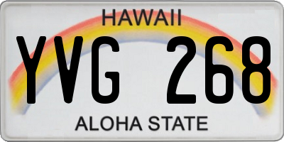 HI license plate YVG268