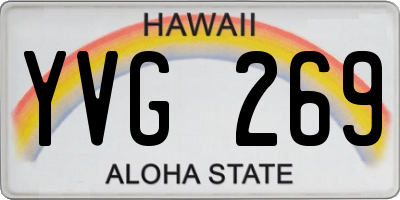 HI license plate YVG269
