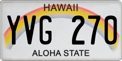 HI license plate YVG270