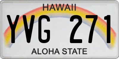 HI license plate YVG271