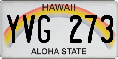 HI license plate YVG273