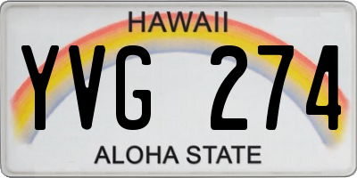 HI license plate YVG274