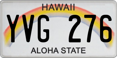 HI license plate YVG276