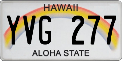 HI license plate YVG277