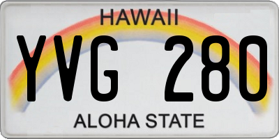 HI license plate YVG280