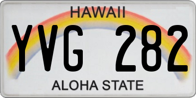HI license plate YVG282