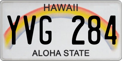 HI license plate YVG284