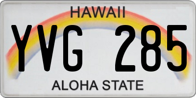 HI license plate YVG285