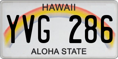 HI license plate YVG286