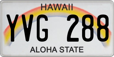 HI license plate YVG288