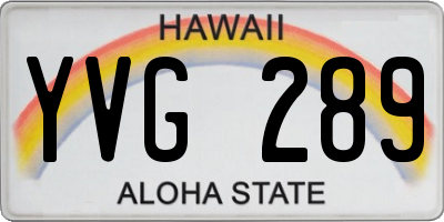HI license plate YVG289