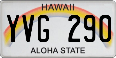 HI license plate YVG290