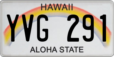 HI license plate YVG291
