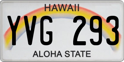 HI license plate YVG293