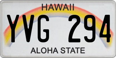 HI license plate YVG294