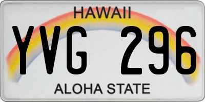 HI license plate YVG296