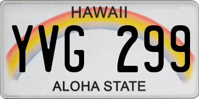 HI license plate YVG299