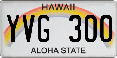 HI license plate YVG300