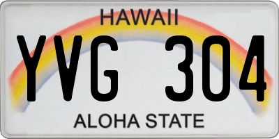 HI license plate YVG304