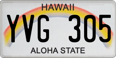 HI license plate YVG305