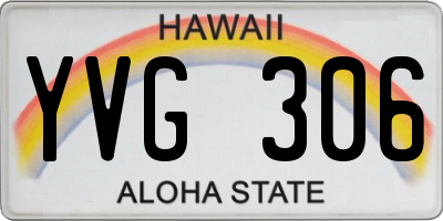 HI license plate YVG306