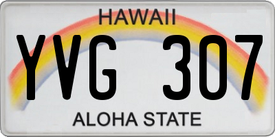 HI license plate YVG307