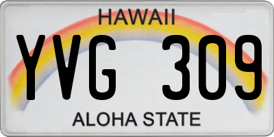 HI license plate YVG309