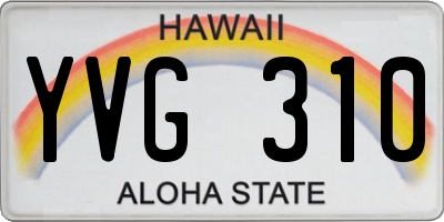 HI license plate YVG310