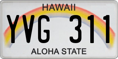 HI license plate YVG311