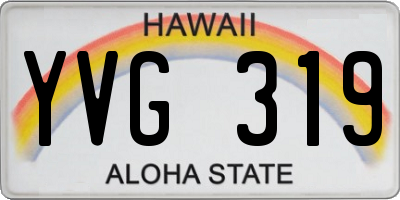 HI license plate YVG319