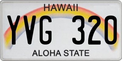 HI license plate YVG320