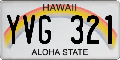 HI license plate YVG321